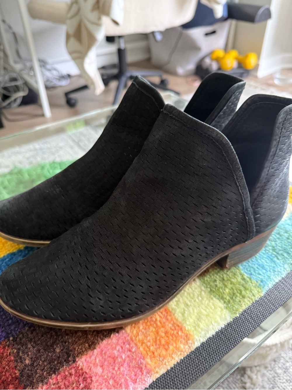Lucky Brand Baley perforated suede ankle booties